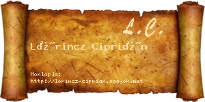 Lőrincz Ciprián névjegykártya